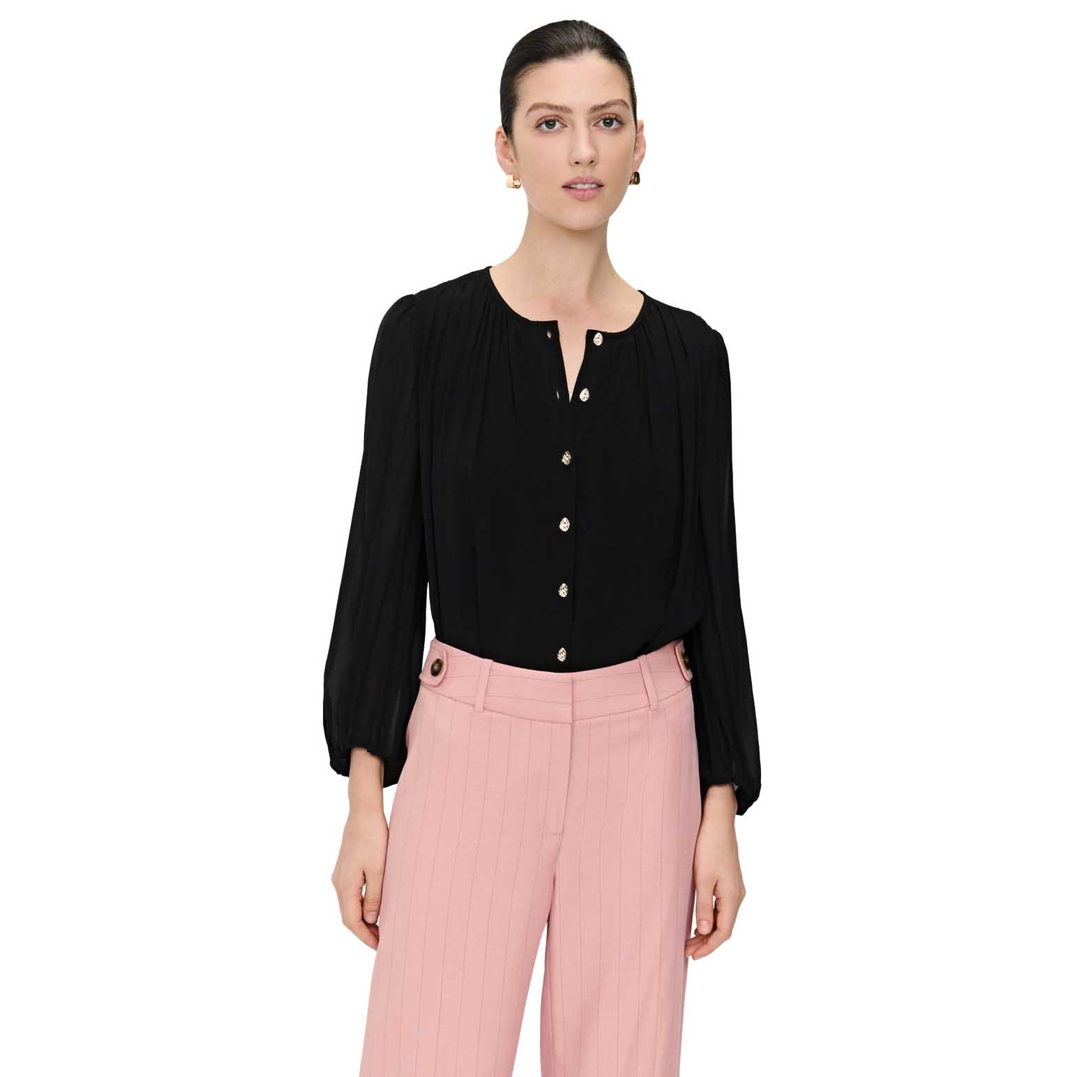 Veronika Maine Georgette Gathered Blouse